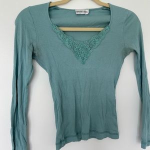 Gerard Darel teal blouse